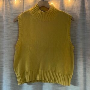 Bill Blass Yellow Sleeveless Turtleneck Sweater